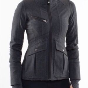 Lululemon It’s Happening High Collar Stretch French Terry size 10 coal gray